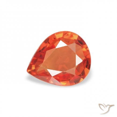 0.68ct Natürlicher Mittelorange Saphir, Birnenform, VVS