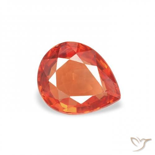9,17 ctw natürlicher rötlich-orange Saphir, Birnenform, VVS