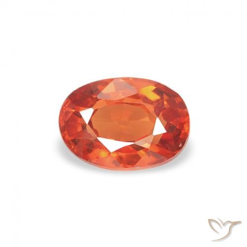 0.55ct Natürlicher rötlich-orange Saphir, Oval, VVS-VS