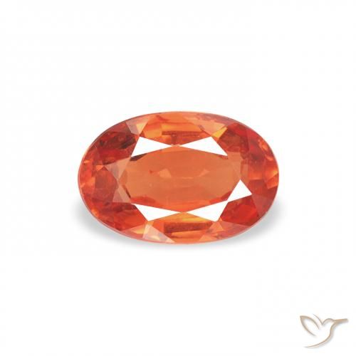 0.71ct Natürlicher Mittelorange Saphir, Oval, VS