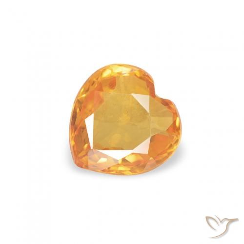 0.38ct Natürlicher Mittelorange Saphir, Herz, VVS