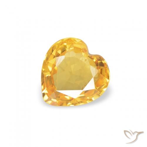 0.41ct Natürlicher Mittleres Gold Saphir, Herz, VVS