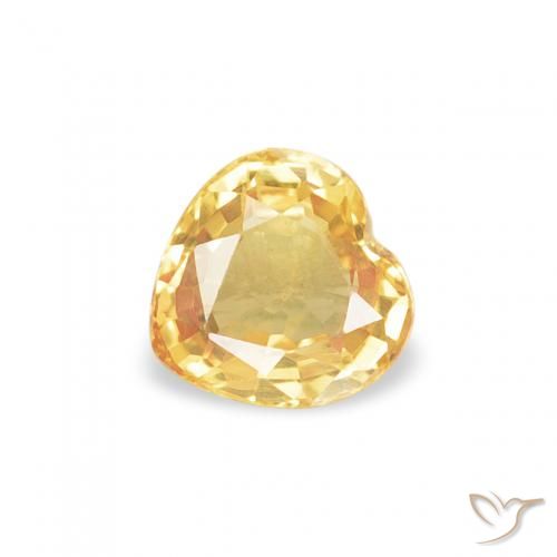 0.43ct Natürlicher Golden Saphir, Herz, VVS