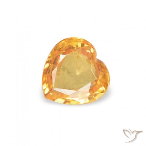 0.39ct Natürlicher Medium Light-Orange Saphir, Herz, VVS