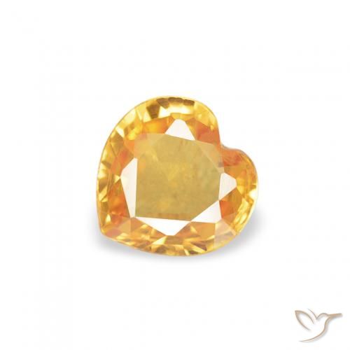 0.35ct Natürlicher Medium Dark-Golden Saphir, Herz, VVS