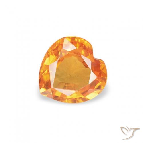 0.41ct Natürlicher Mittelorange Saphir, Herz, VVS