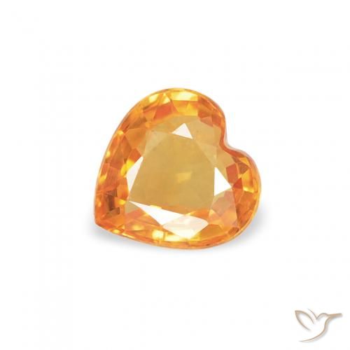 0.40ct Natürlicher Mittelorange Saphir, Herz, VVS