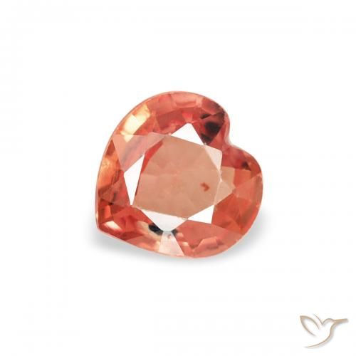 0.30ct Natürlicher orange-rot Saphir, Herz, VS