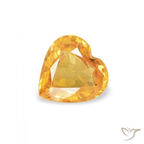 0.43ct Natürlicher Orange-Gold Saphir, Herz, VS