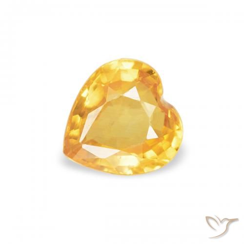 0.37ct Natürlicher Mittleres Gold Saphir, Herz, VS