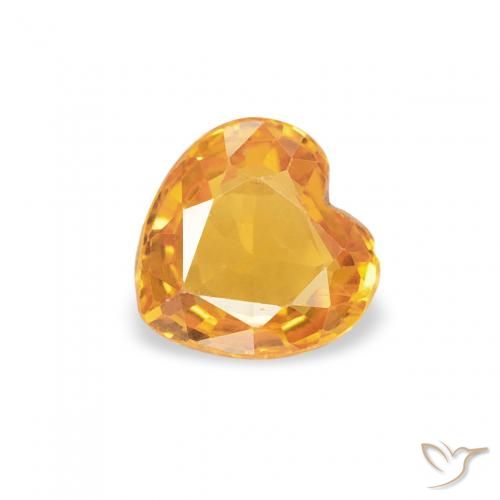 0.46ct Natürlicher Mittelorange Saphir, Herz, VS