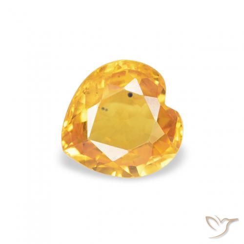 0.44ct Natürlicher Helles Gold Saphir, Herz, VS