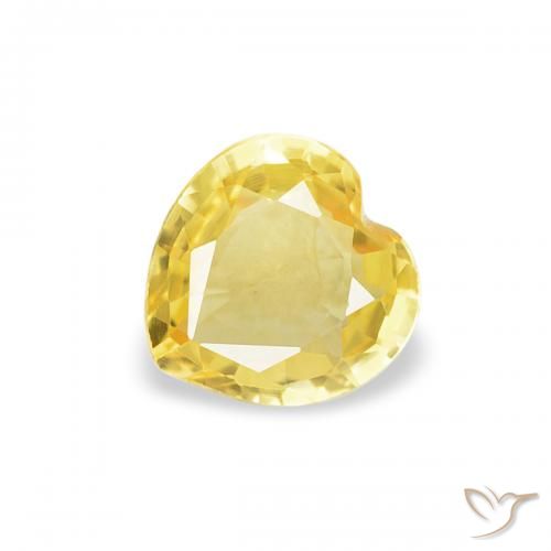 0.35ct Natürlicher Toskana Gelb Saphir, Herz, VS
