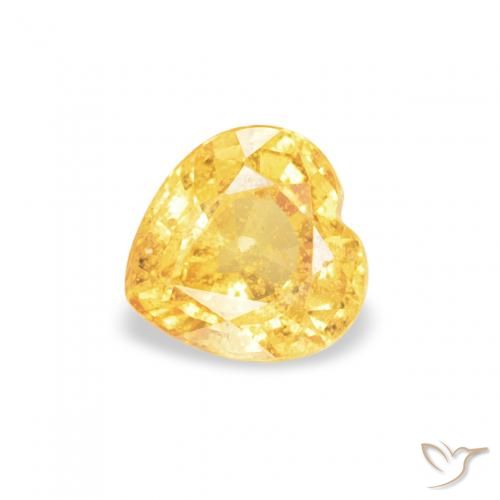 0.47ct Natürlicher Mittelgold Saphir, Herz, VS-SI