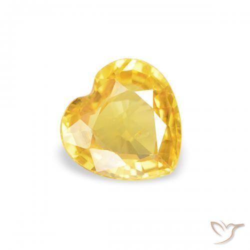 0.34ct Natürlicher Toskana Gelb Saphir, Herz, VS