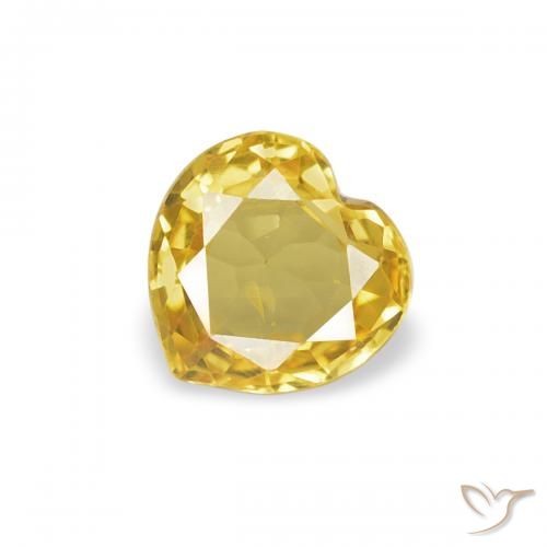 0.36ct Natürlicher Honiggelb Saphir, Herz, VVS-VS