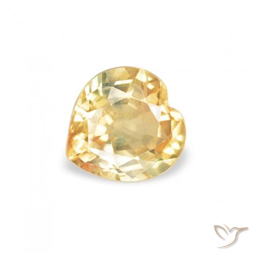 0.40ct Natürlicher Hell Gold Saphir, Herz, VS