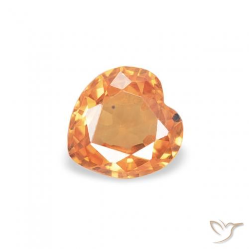 0.33ct Natürlicher hellorange Saphir, Herz, VS