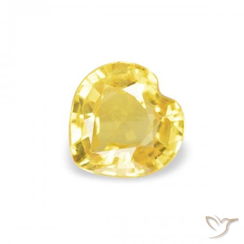 0.37ct Natürlicher Mittelgelb Saphir, Herz, VS