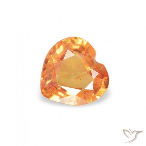0.37ct Natürlicher hellorange Saphir, Herz, VS