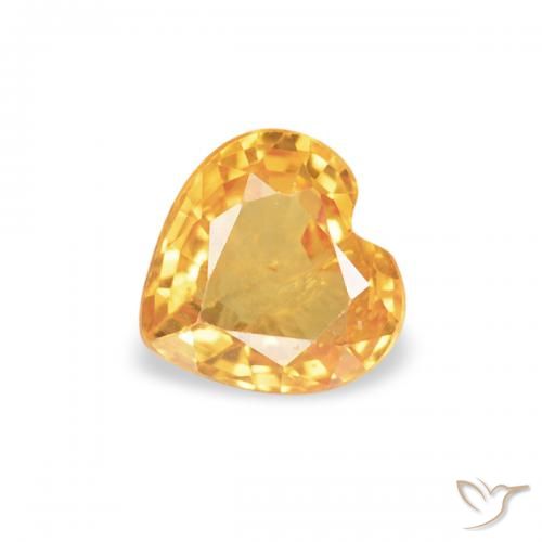 0.38ct Natürlicher Mittelorange Saphir, Herz, VS