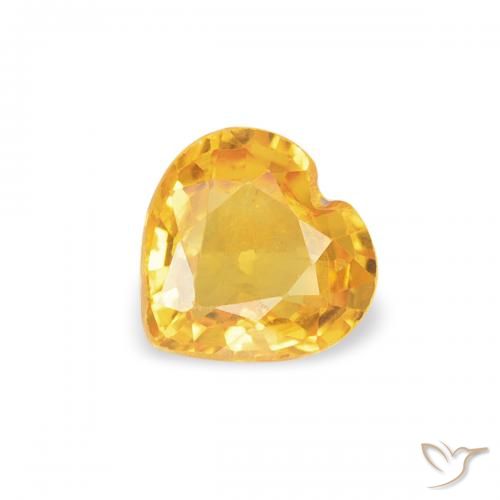0.38ct Natürlicher Helles Gold Saphir, Herz, VS