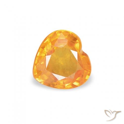 0.42ct Natürlicher Mittelorange Saphir, Herz, VS