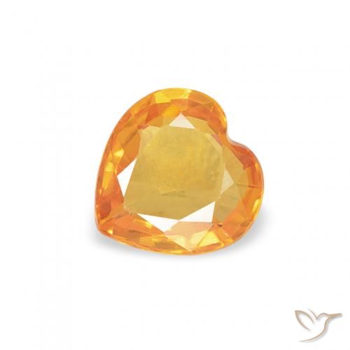 0.39ct Natürlicher Mittelorange Saphir, Herz, VS