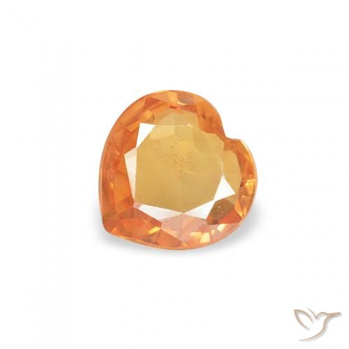 0.34ct Natürlicher Mittelorange Saphir, Herz, VS