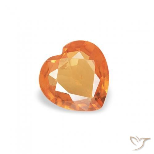 0.30ct Natürlicher Aprikose Orange Saphir, Herz, VS