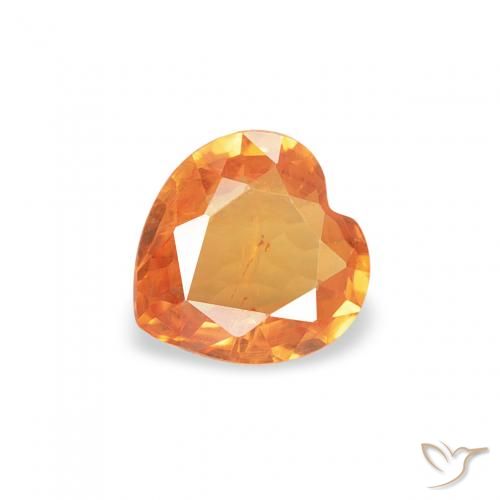 0.35ct Natürlicher hellorange Saphir, Herz, VS