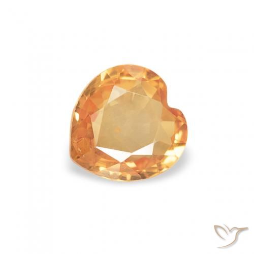 0.36ct Natürlicher Honig-orange Saphir, Herz, VS