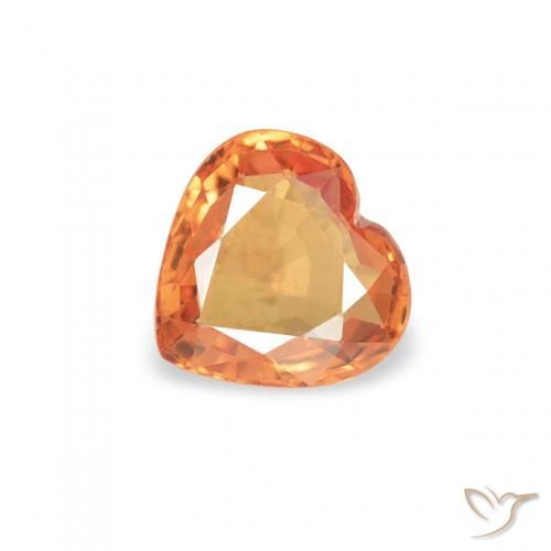 0.38ct Natürlicher hellorange Saphir, Herz, VS