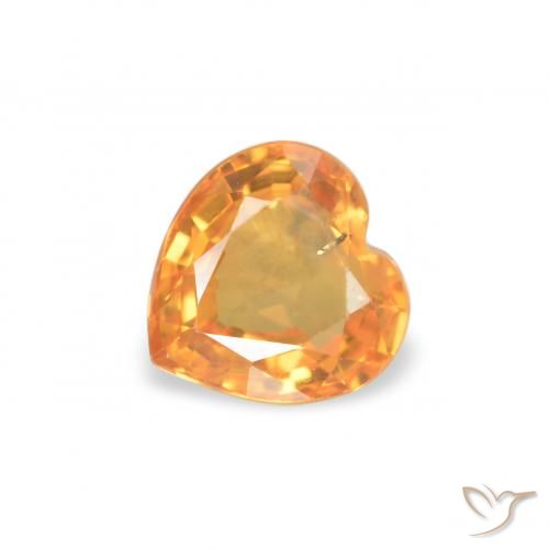 0.47ct Natürlicher Mittelorange Saphir, Herz, VS