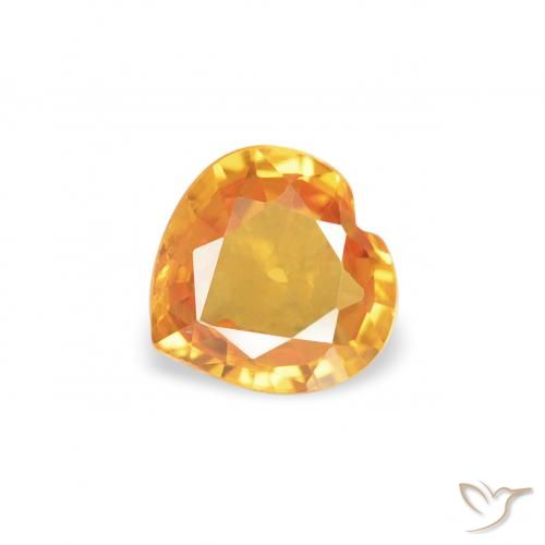 0.34ct Natürlicher Mittelorange Saphir, Herz, VS