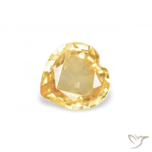 0.35ct Natürlicher Helles Gold Saphir, Herz, VS