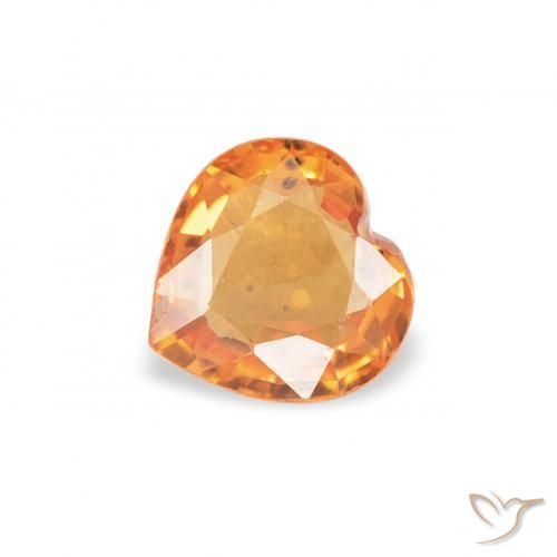 0.41ct Natürlicher tieforange Saphir, Herz, VS