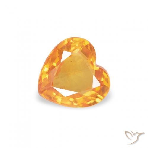 0.41ct Natürlicher Mittelorange Saphir, Herz, VS