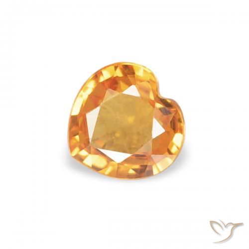 0.33ct Natürlicher Aprikose Orange Saphir, Herz, VS