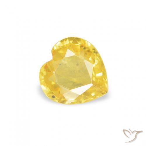 0.35ct Natürlicher Honiggelb Saphir, Herz, VS