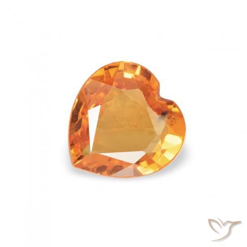 0.39ct Natürlicher Aprikose Orange Saphir, Herz, VS