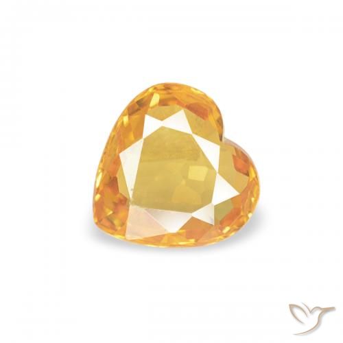 0.36ct Natürlicher Orange-Gold Saphir, Herz, VS