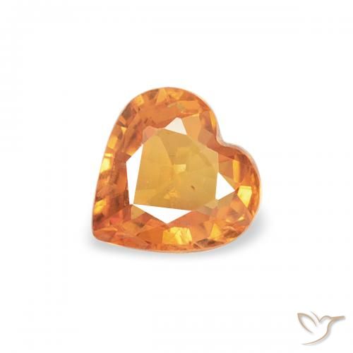 0.35ct Natürlicher Aprikose Orange Saphir, Herz, VS