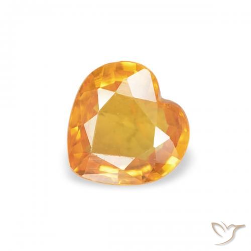 0.38ct Natürlicher Aprikose Orange Saphir, Herz, VS