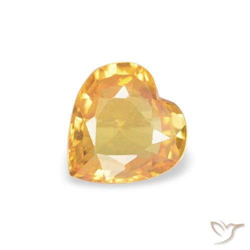 0.35ct Natürlicher Mittelorange Saphir, Herz, VS