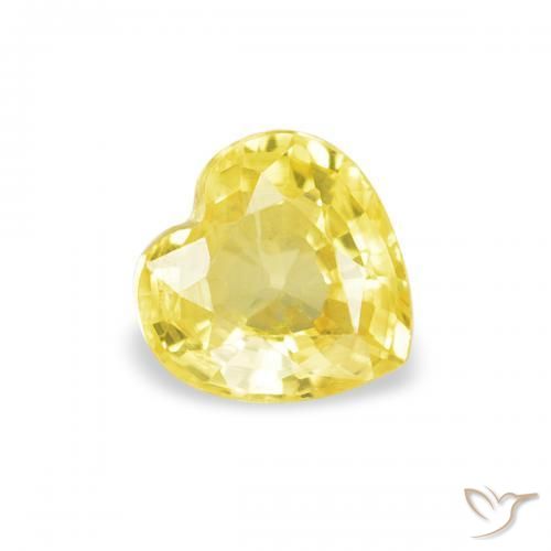 0.43ct Natürlicher Toskana Gelb Saphir, Herz, VS