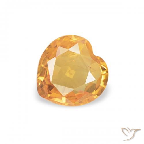 0.37ct Natürlicher Intensives Orange Saphir, Herz, VS