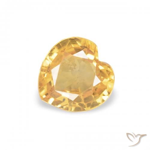 0.41ct Natürlicher Helles Gold Saphir, Herz, VS