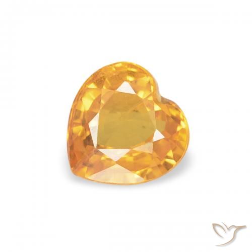 0.43ct Natürlicher Medium Light-Orange Saphir, Herz, VS