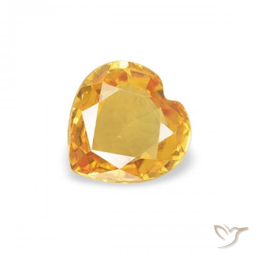 0.37ct Natürlicher Tiefes Goldorange Saphir, Herz, VVS-VS